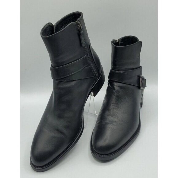Aquatalia Nellie Ankle Boot 8 M Waterproof Black Calf Leather Made In Italy $495 - Picture 1 of 12